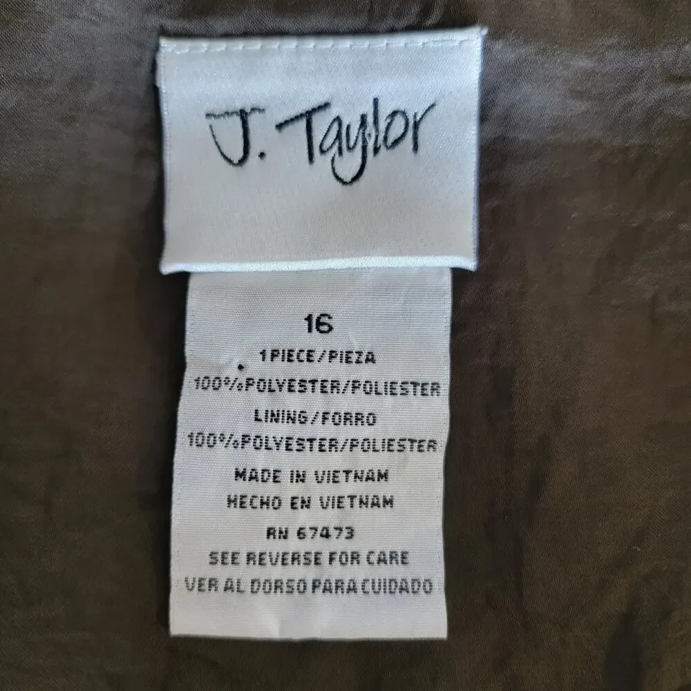 J. Taylor 16 Brown‎ Sequin Snakeskin Sheath Dress Cocktail Party Glam Sparkle ✨